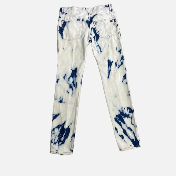 Palm Angels Jeans Tie & Dye Skinny Fit 30/30 Destroyed Blue White Button Fly - Picture 3 of 16